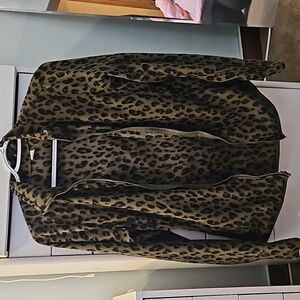 Old Navy Green animal print fleece zip up